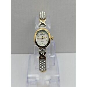 Gruen Silver Toned GR8702 Rhinestone Vintage Women's Wristwatch - 18mm - WORKS!